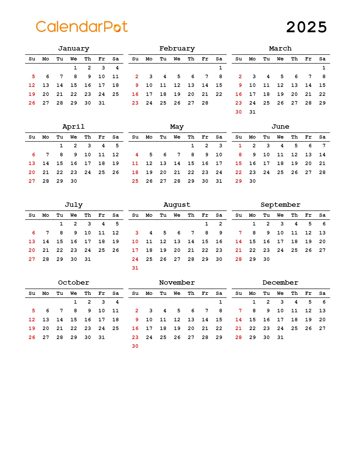 Yearly calendar templates 2055